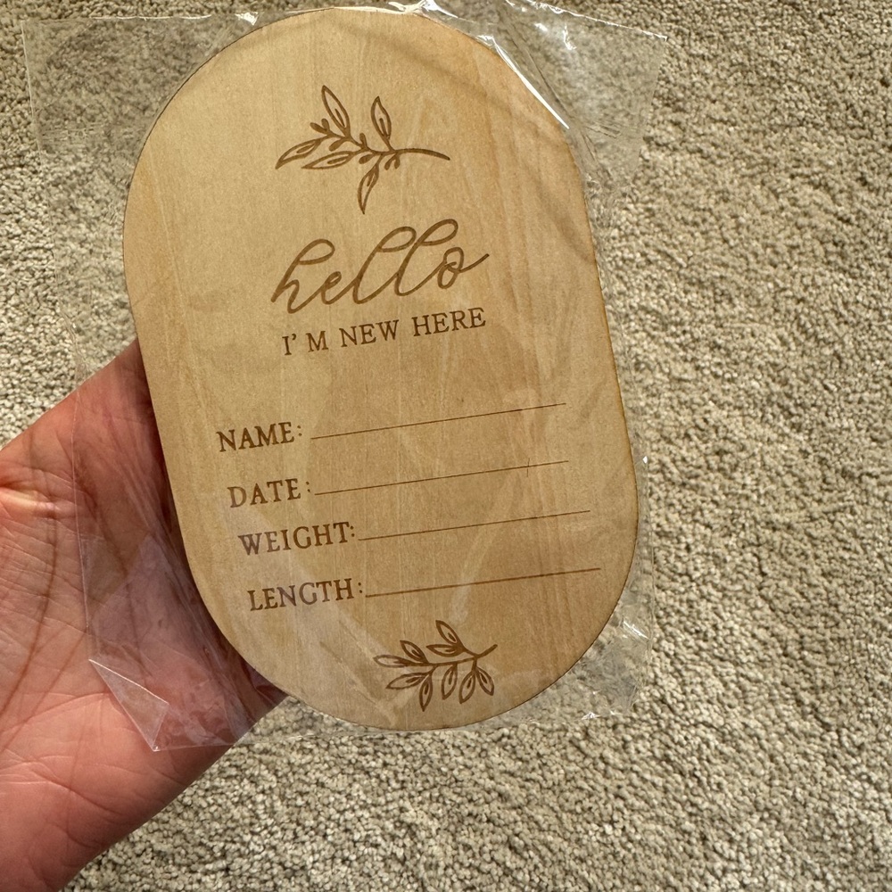 Wooden Baby Announcement Plaque